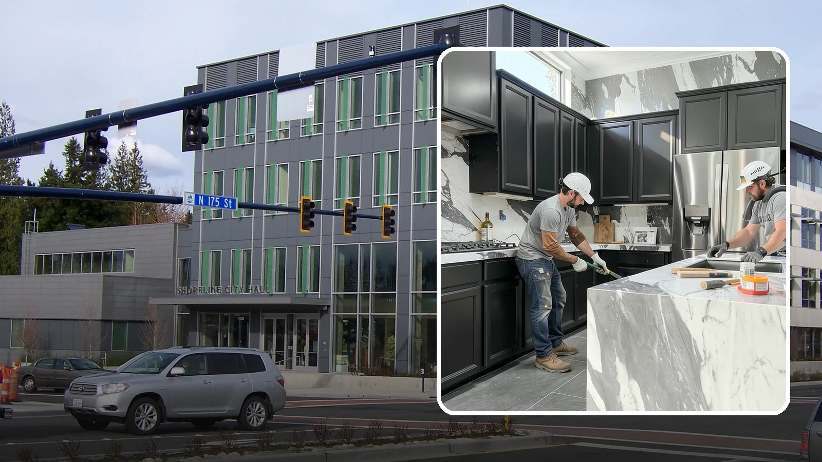 Marble Countertop Installation in Shoreline, King County, WA - Elegant marble countertop installation that brings timeless veining and luxury to kitchens, baths, and baking stations.