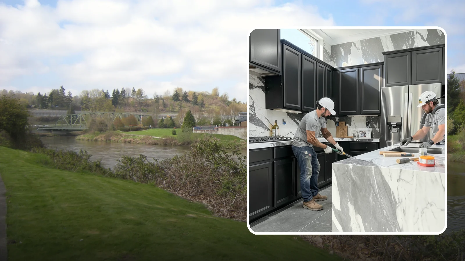 Marble Countertop Installation in Tukwila, King County, WA - Elegant marble countertop installation that brings timeless veining and luxury to kitchens, baths, and baking stations.