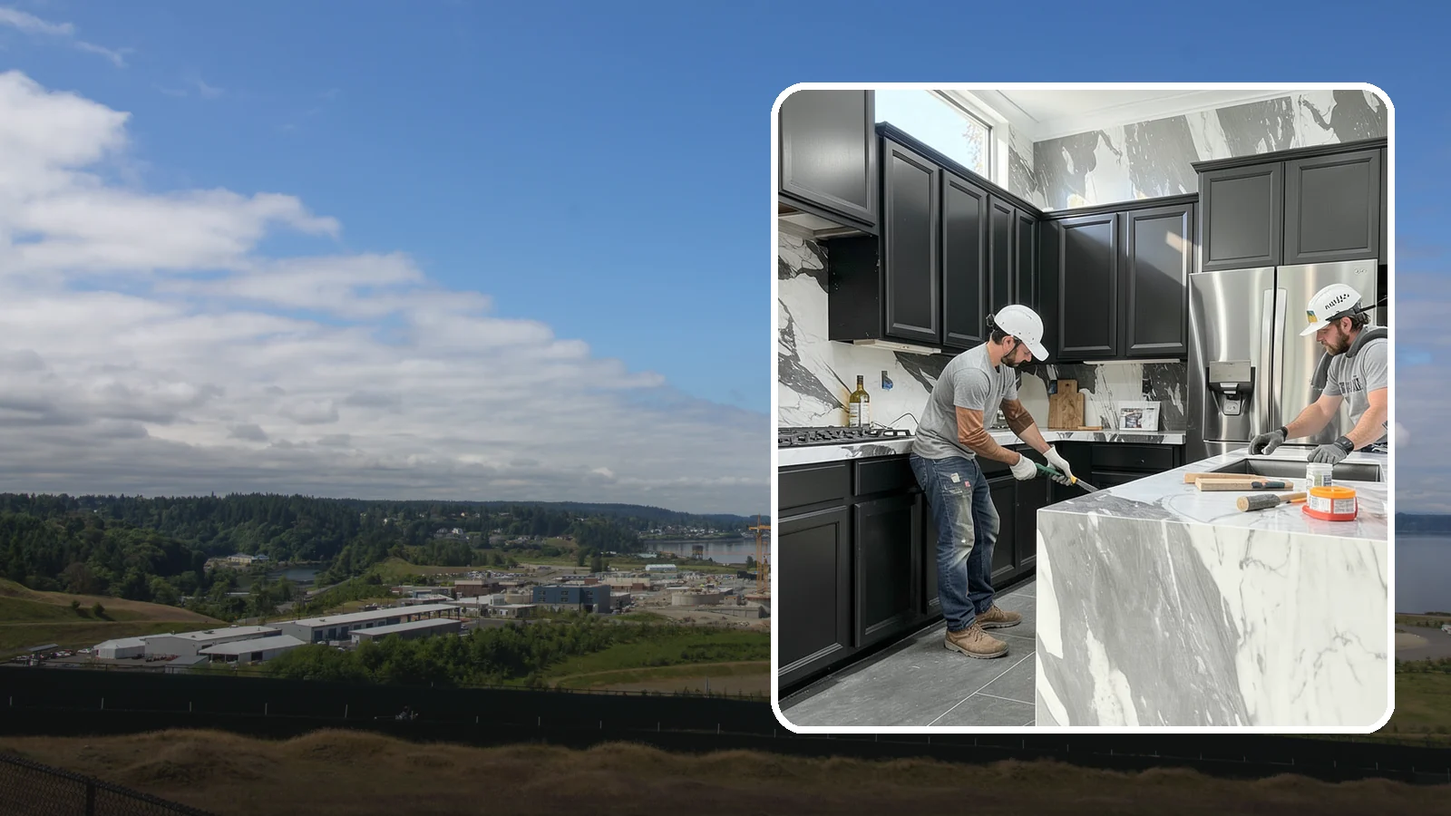 Marble Countertop Installation in University Place, Pierce County, WA - Elegant marble countertop installation that brings timeless veining and luxury to kitchens, baths, and baking stations.