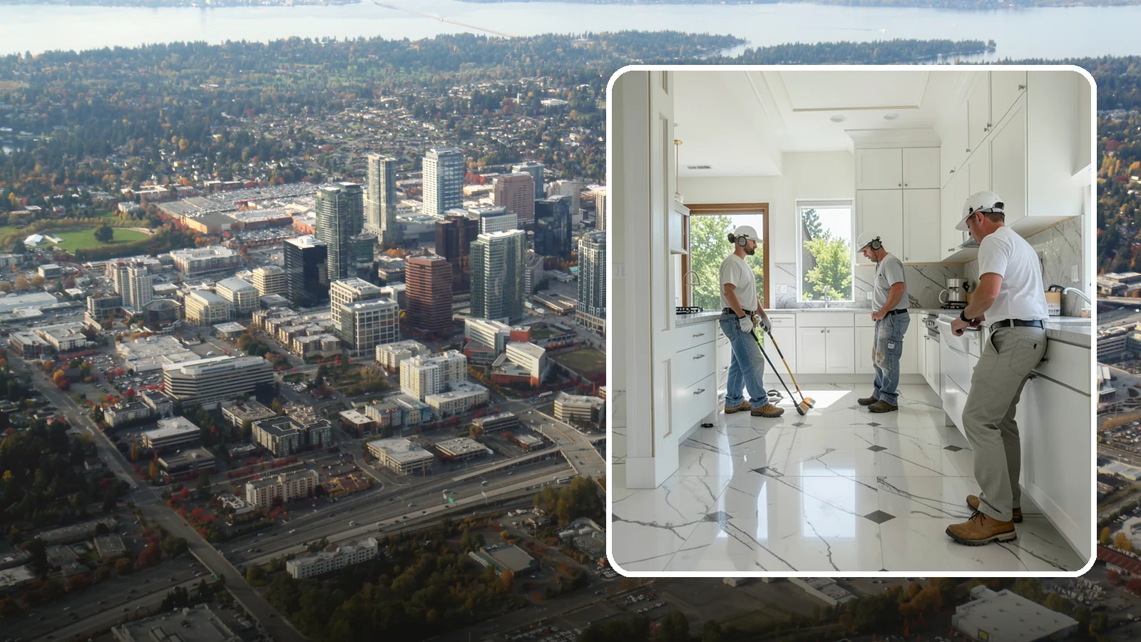 Marble Flooring Installation in Bellevue, King County, WA - Elegant marble flooring installation that makes a striking, luxurious statement in entries and formal rooms.
