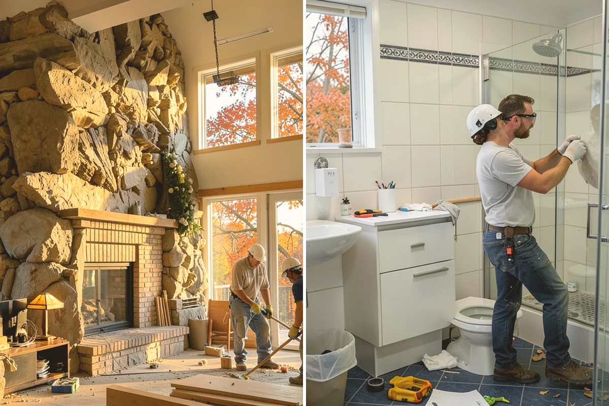Marble Flooring Installation in Bothell, King County, WA - Lay out slabs to align veining