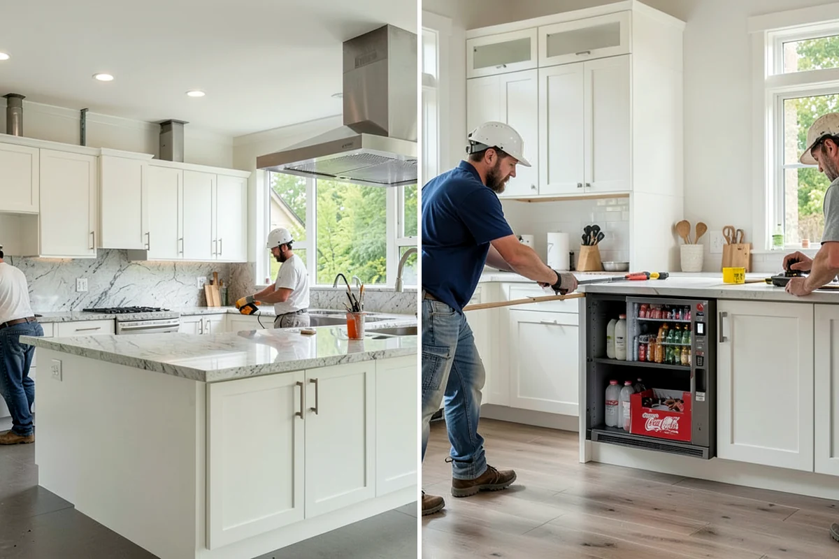 Marble Flooring Installation in Clyde Hill, King County, WA - Lay out slabs to align veining