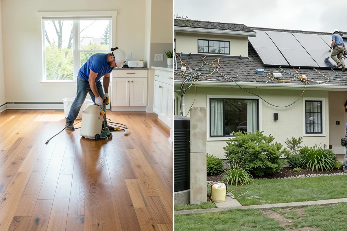 Marble Flooring Installation in DuPont, Pierce County, WA - Lay out slabs to align veining
