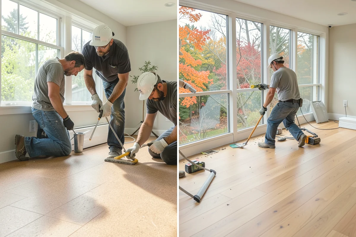 Marble Flooring Installation in Edgewood, Pierce County, WA - Lay out slabs to align veining