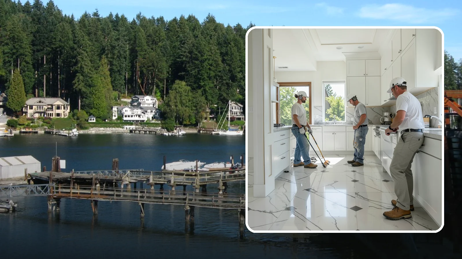 Marble Flooring Installation in Gig Harbor, Pierce County, WA - Elegant marble flooring installation that makes a striking, luxurious statement in entries and formal rooms.
