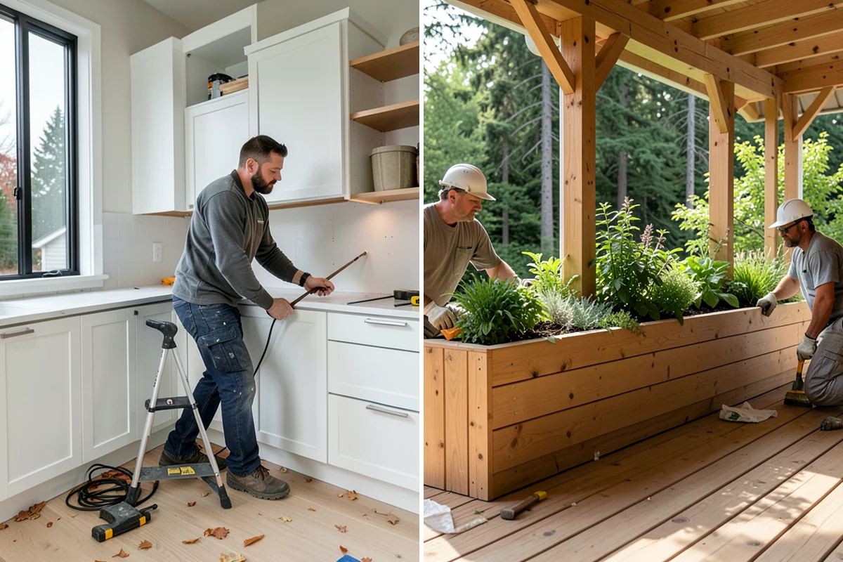 Marble Flooring Installation in Gig Harbor, Pierce County, WA - Lay out slabs to align veining