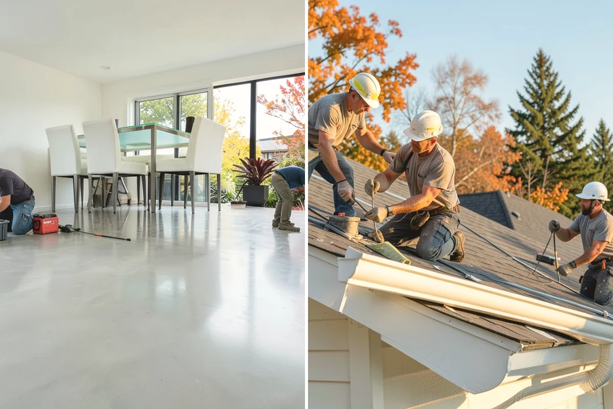 Marble Flooring Installation in Issaquah, King County, WA - Lay out slabs to align veining