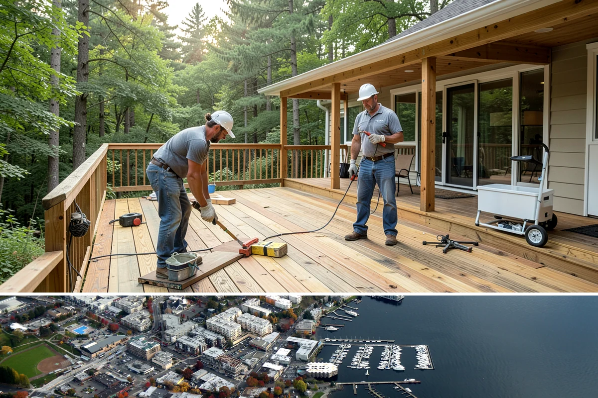 Marble Flooring Installation in Kirkland, King County, WA - Marble installation happens indoors in any season, with milder months making transport of delicate slabs easier.