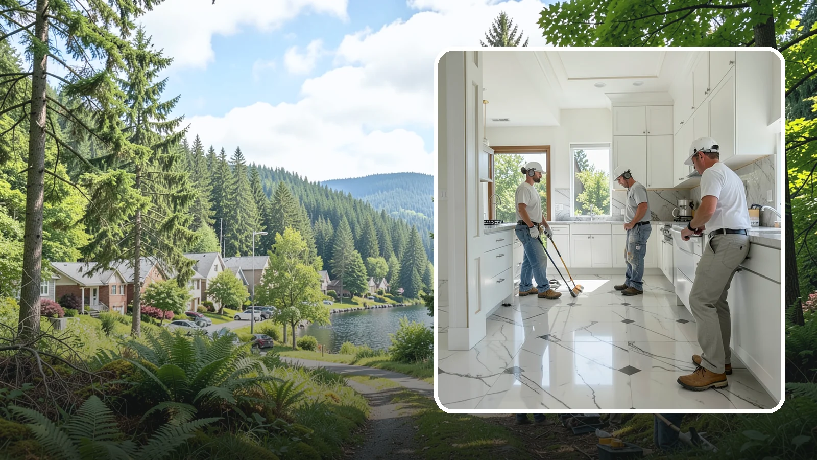 Marble Flooring Installation in Lake Forest Park, King County, WA - Elegant marble flooring installation that makes a striking, luxurious statement in entries and formal rooms.
