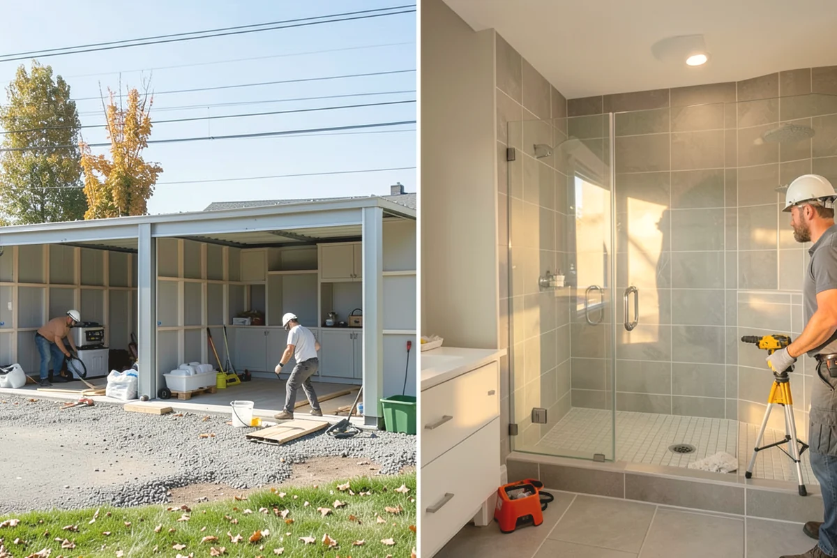 Marble Flooring Installation in Lake Stevens, Snohomish County, WA - Lay out slabs to align veining