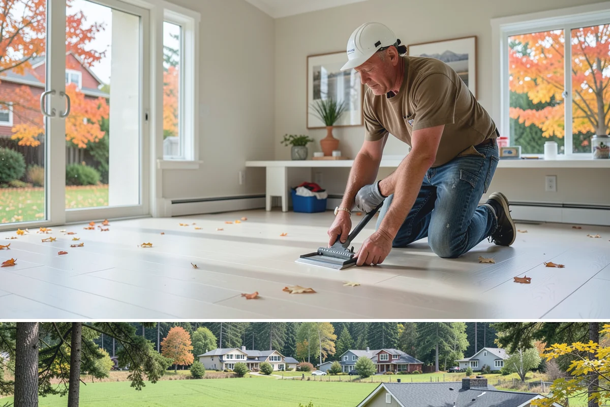 Marble Flooring Installation in Lyman, Skagit County, WA - Marble installation happens indoors in any season, with milder months making transport of delicate slabs easier.