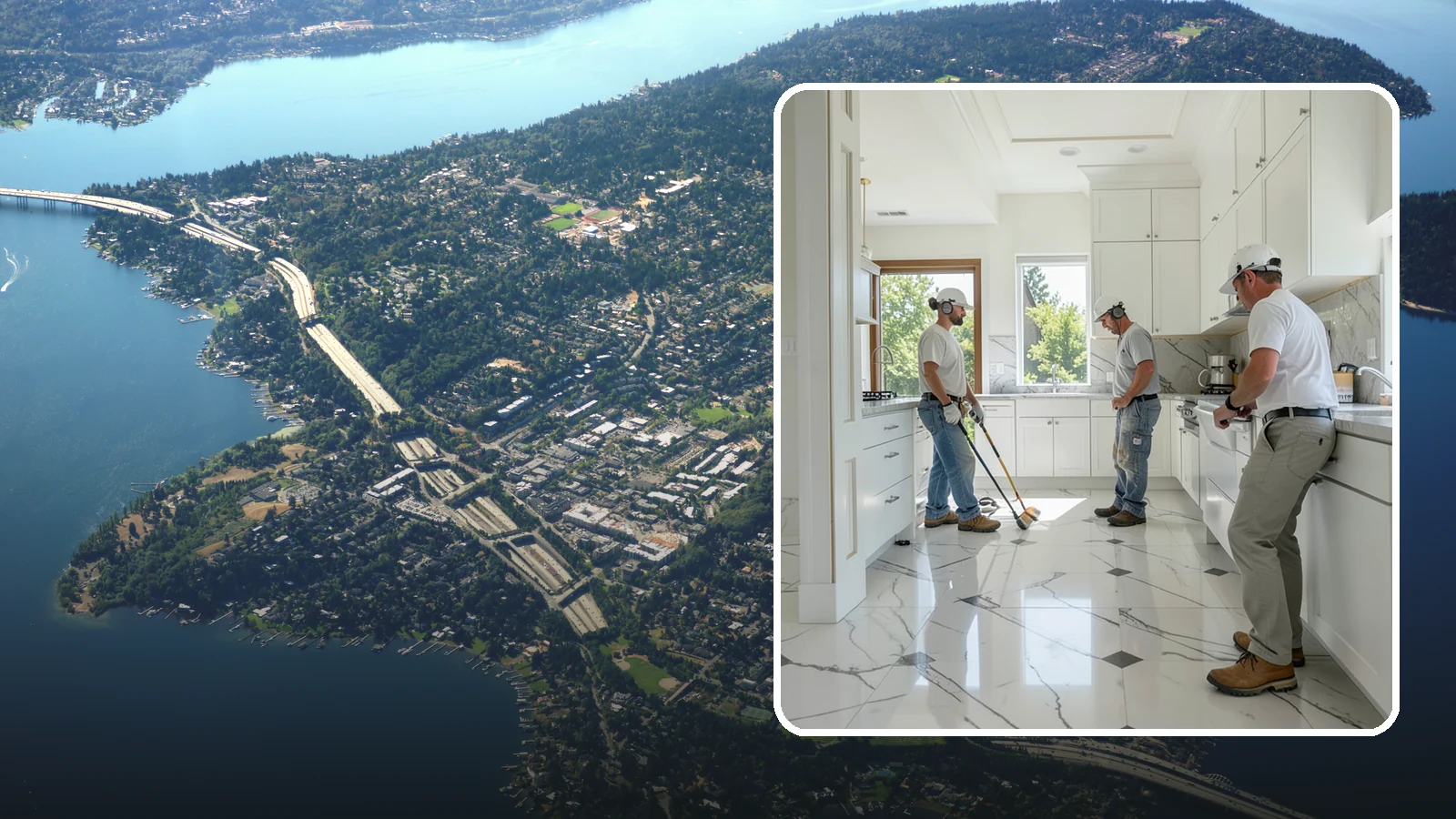 Marble Flooring Installation in Mercer Island, King County, WA - Elegant marble flooring installation that makes a striking, luxurious statement in entries and formal rooms.