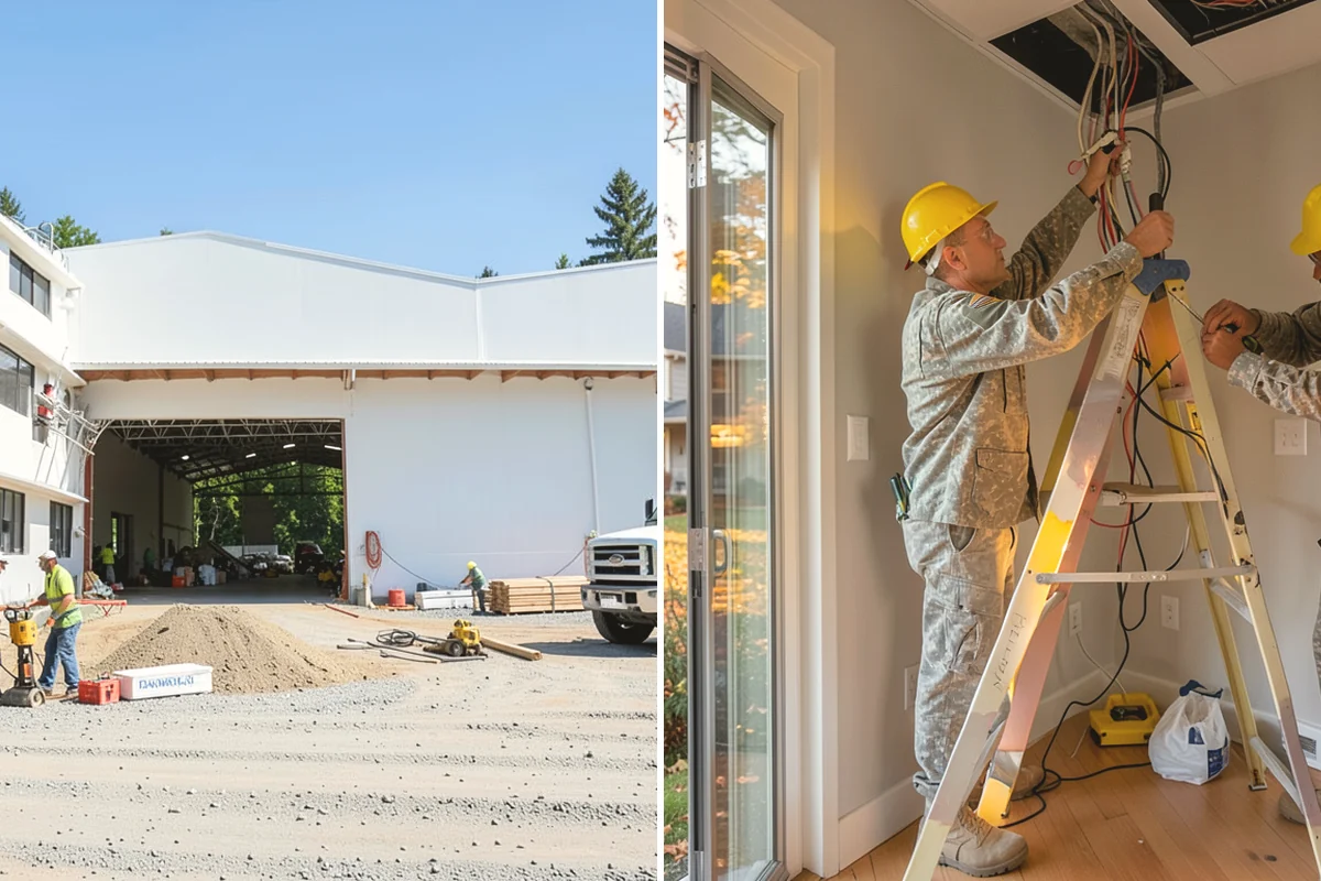 Marble Flooring Installation in Mercer Island, King County, WA - Lay out slabs to align veining
