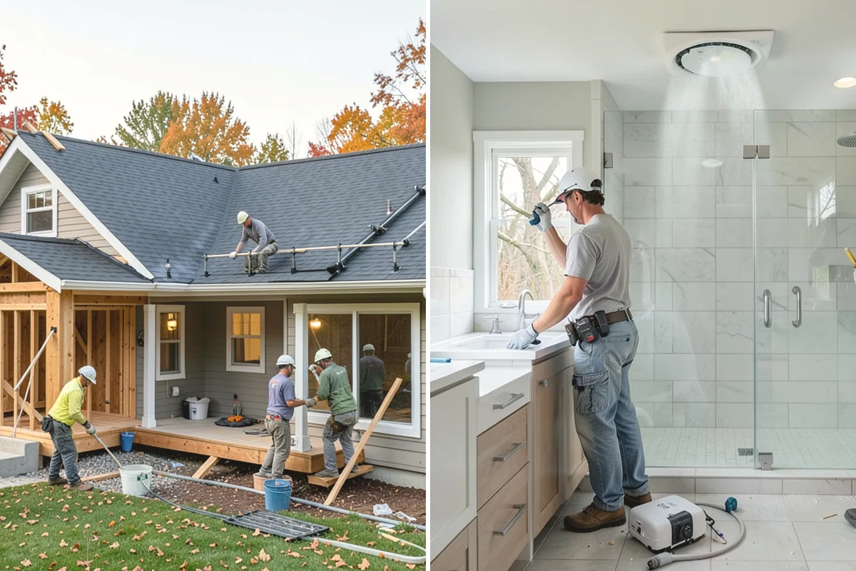 Marble Flooring Installation in North Bend, King County, WA - Lay out slabs to align veining