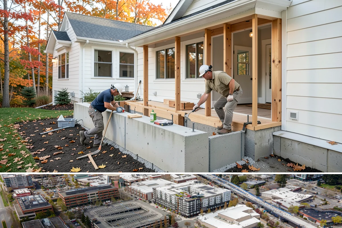 Marble Flooring Installation in Redmond, King County, WA - Marble installation happens indoors in any season, with milder months making transport of delicate slabs easier.
