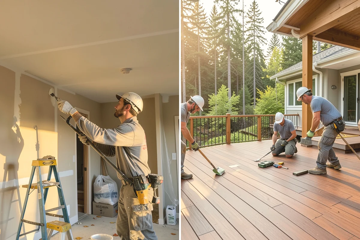 Marble Flooring Installation in Ruston, Pierce County, WA - Lay out slabs to align veining