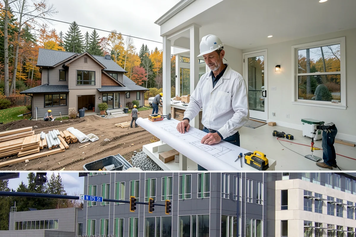 Marble Flooring Installation in Shoreline, King County, WA - Marble installation happens indoors in any season, with milder months making transport of delicate slabs easier.