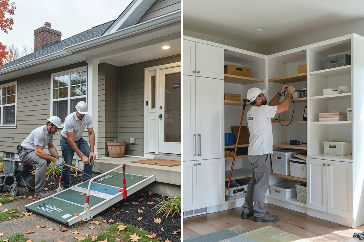 Marble Flooring Installation in South Prairie, Pierce County, WA - Lay out slabs to align veining