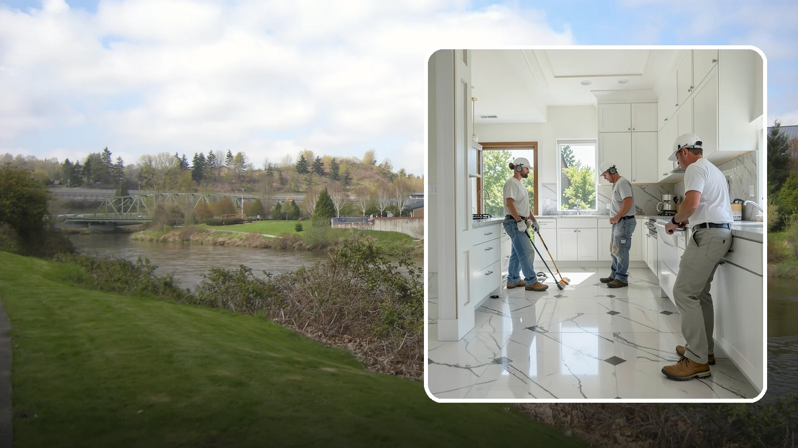 Marble Flooring Installation in Tukwila, King County, WA - Elegant marble flooring installation that makes a striking, luxurious statement in entries and formal rooms.