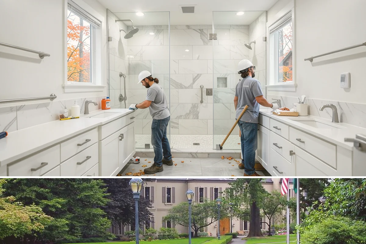 Marble Flooring Installation in Woodinville, King County, WA - Marble installation happens indoors in any season, with milder months making transport of delicate slabs easier.