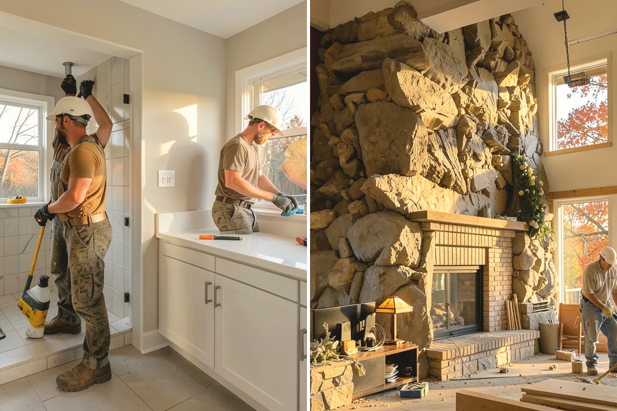 Marble Flooring Installation in Yarrow Point, King County, WA - Lay out slabs to align veining