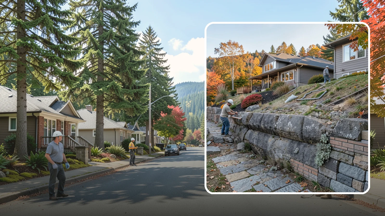 Masonry Retaining Wall in Hunts Point, King County, WA - Engineered masonry retaining walls that hold back slopes and manage water on Puget Sound's hilly lots.