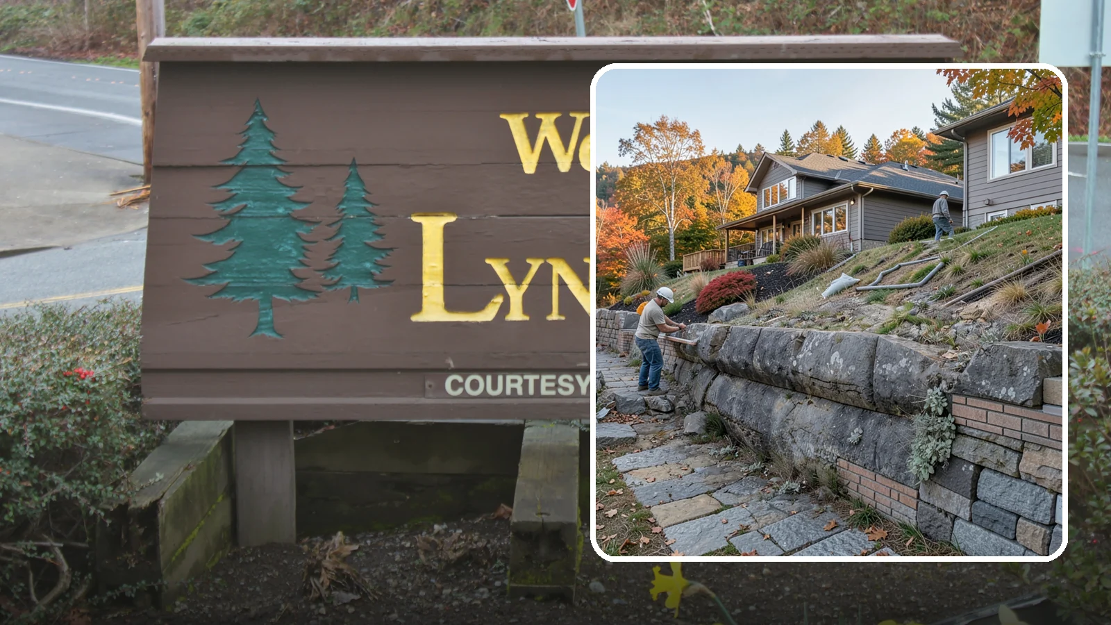 Masonry Retaining Wall in Lynnwood, Snohomish County, WA - Engineered masonry retaining walls that hold back slopes and manage water on Puget Sound's hilly lots.