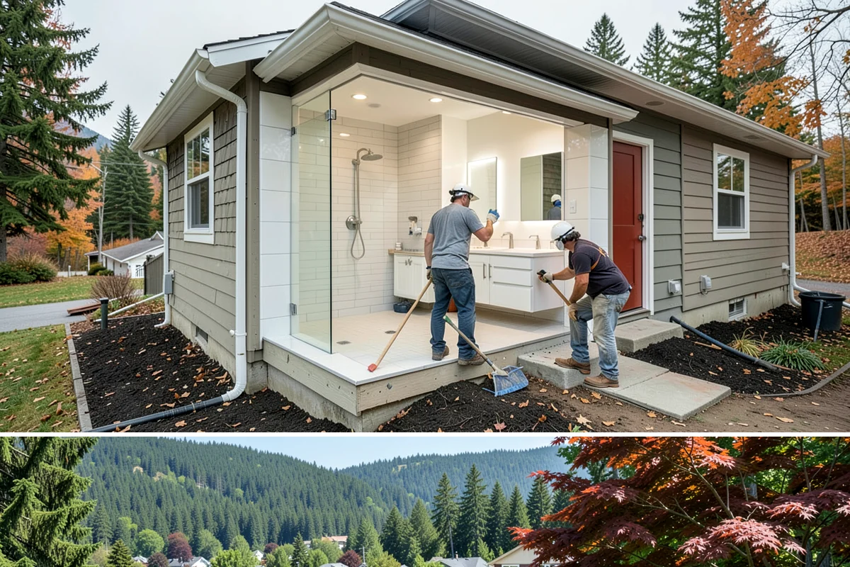 Master Suite Addition in Index, Snohomish County, WA - We frame and dry-in during summer, then complete the interior bath and finishes through the wetter months.
