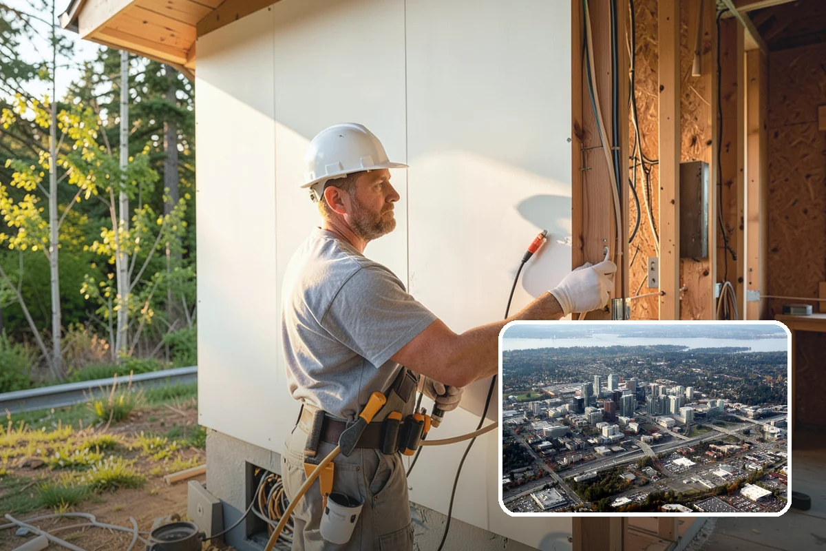 Media Room Construction in Bellevue, King County, WA - Wiring for displays, audio, and gaming systems