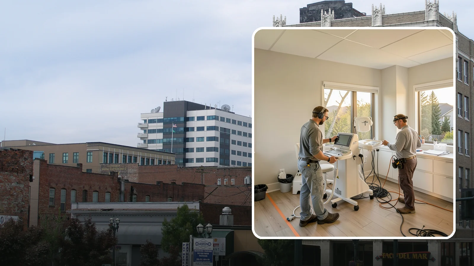 Medical Office Buildout in Everett, Snohomish County, WA - Construction of clinics and medical offices with specialized systems and code compliance.