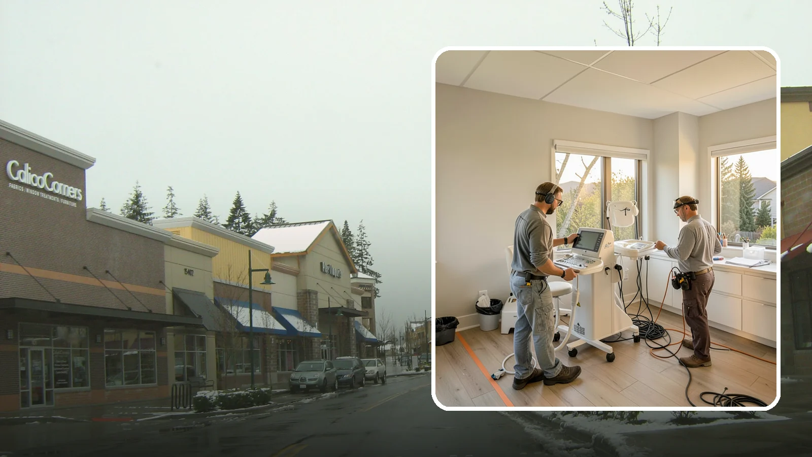 Medical Office Buildout in Mill Creek, Snohomish County, WA - Construction of clinics and medical offices with specialized systems and code compliance.