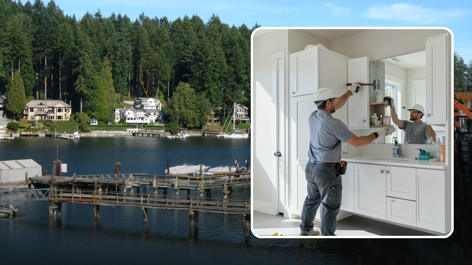 Medicine Cabinet Installation in Gig Harbor, Pierce County, WA - A medicine cabinet installation adds recessed or surface-mounted storage behind a mirrored door.