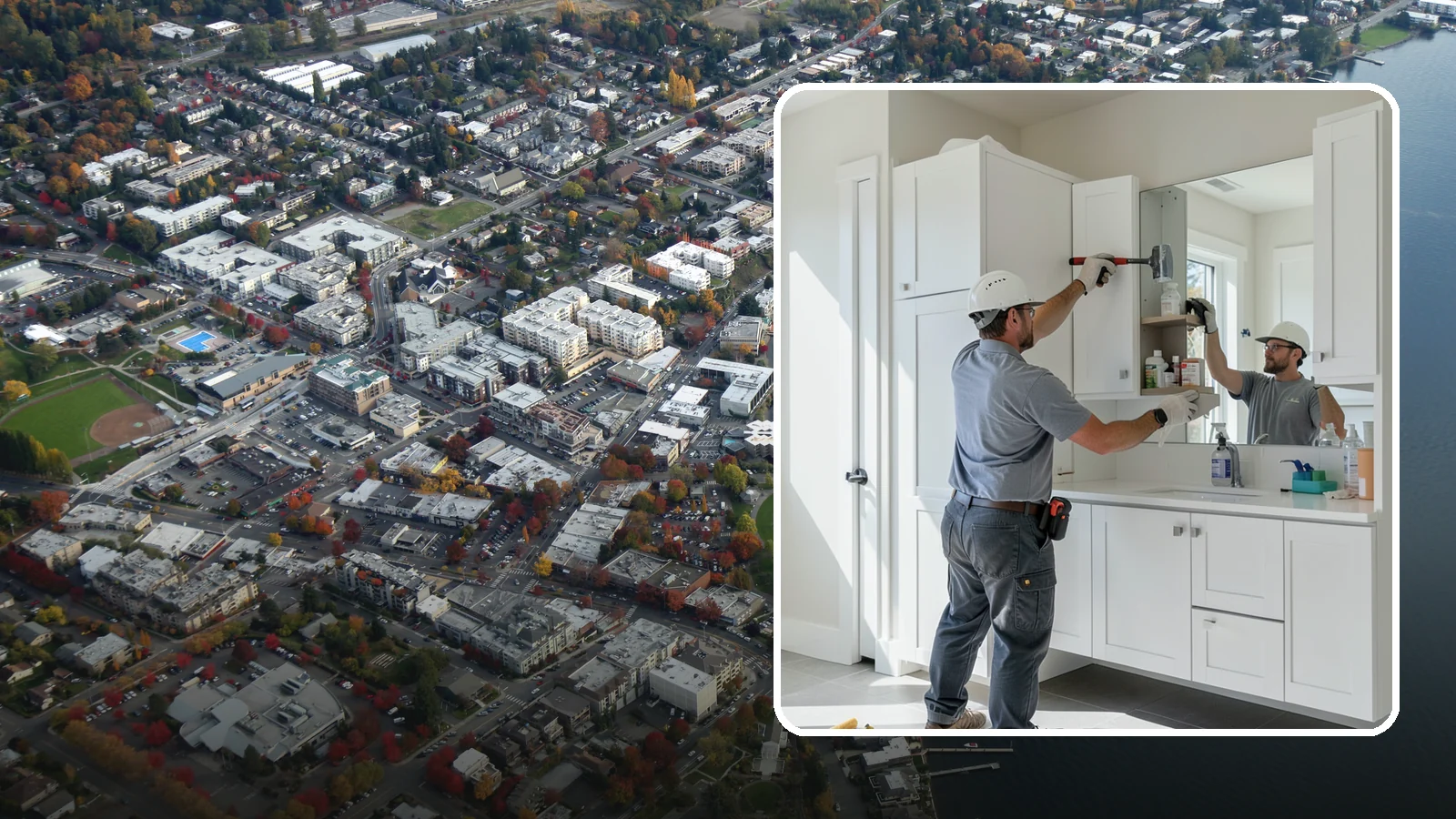 Medicine Cabinet Installation in Kirkland, King County, WA - A medicine cabinet installation adds recessed or surface-mounted storage behind a mirrored door.