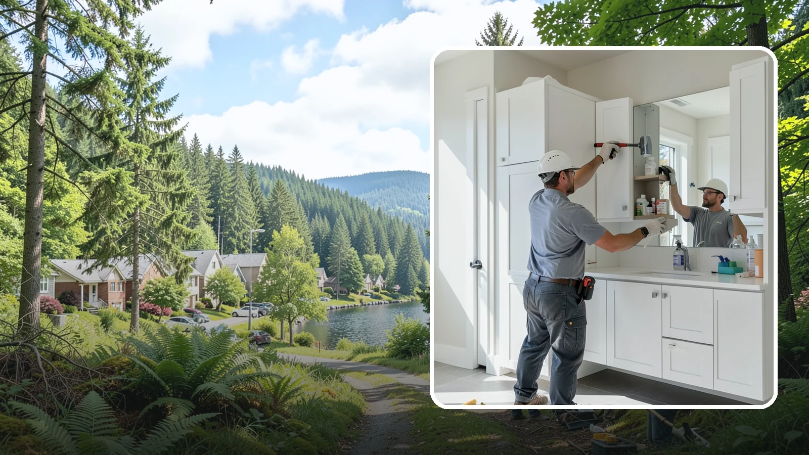 Medicine Cabinet Installation in Lake Forest Park, King County, WA - A medicine cabinet installation adds recessed or surface-mounted storage behind a mirrored door.