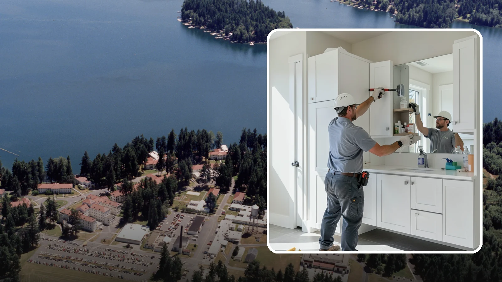 Medicine Cabinet Installation in Lakewood, Pierce County, WA - A medicine cabinet installation adds recessed or surface-mounted storage behind a mirrored door.