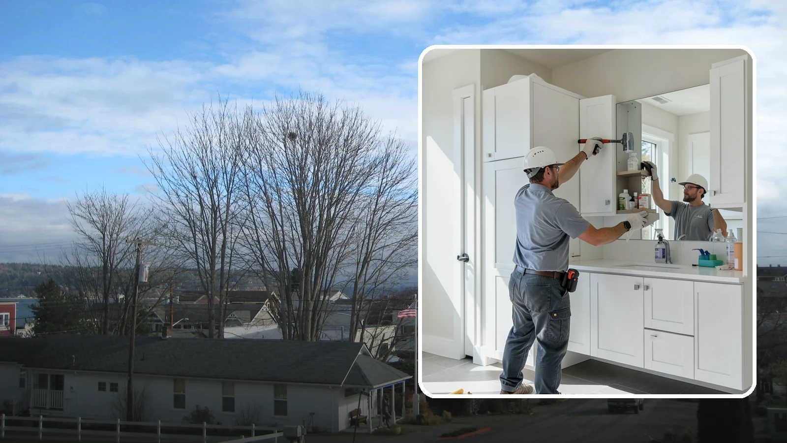 Medicine Cabinet Installation in Langley, Island County, WA - A medicine cabinet installation adds recessed or surface-mounted storage behind a mirrored door.