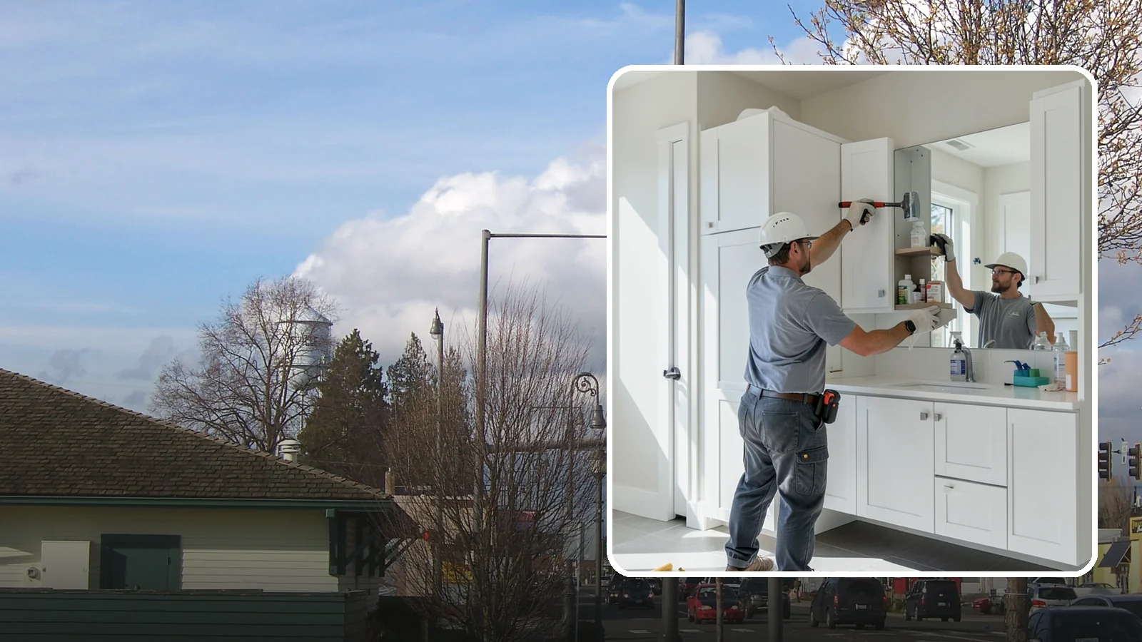 Medicine Cabinet Installation in Marysville, Snohomish County, WA - A medicine cabinet installation adds recessed or surface-mounted storage behind a mirrored door.