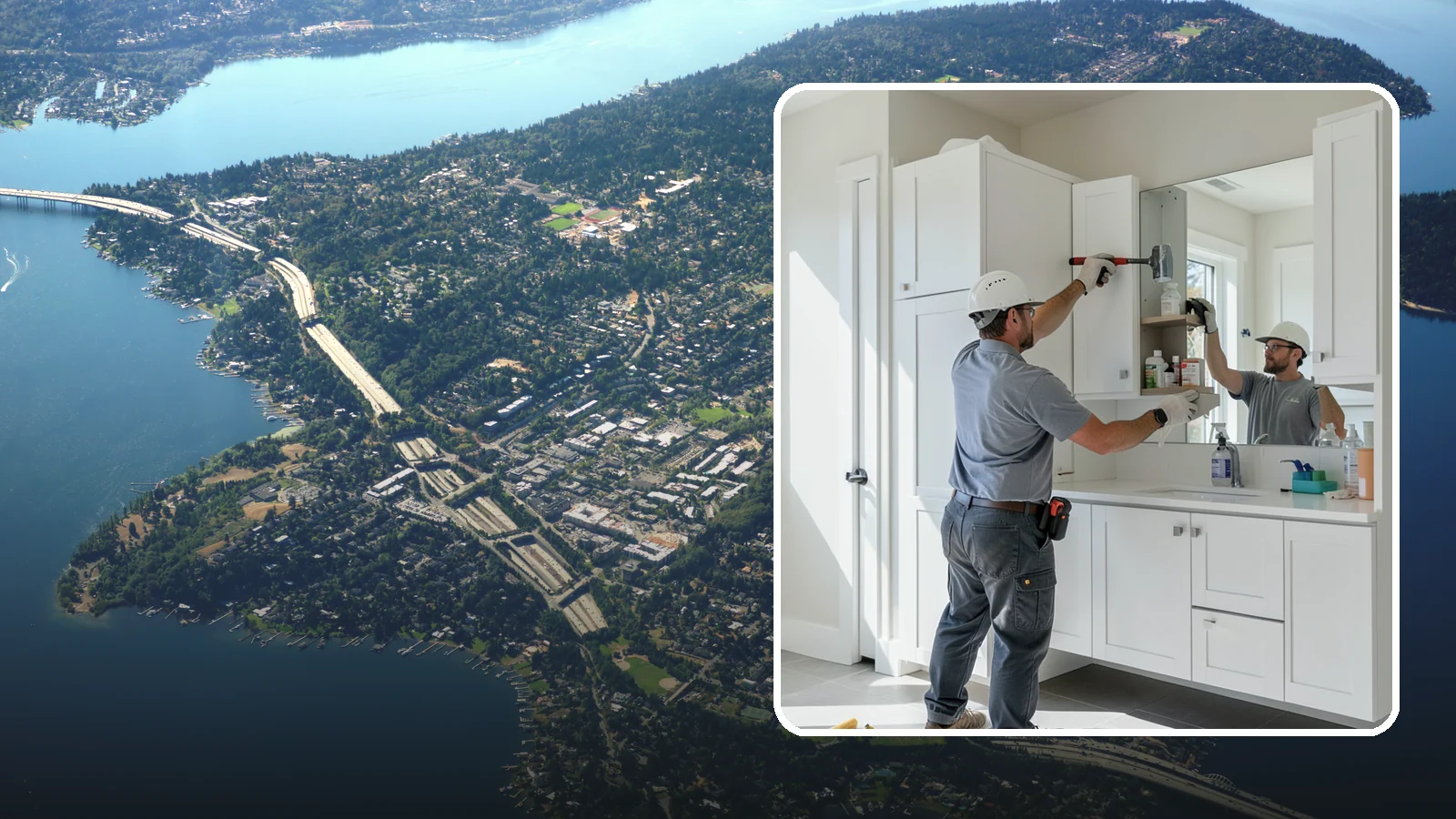 Medicine Cabinet Installation in Mercer Island, King County, WA - A medicine cabinet installation adds recessed or surface-mounted storage behind a mirrored door.