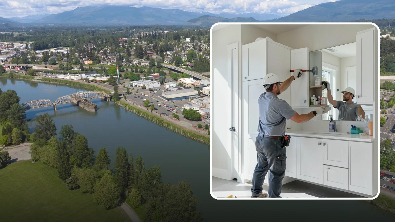 Medicine Cabinet Installation in Mount Vernon, Skagit County, WA - A medicine cabinet installation adds recessed or surface-mounted storage behind a mirrored door.