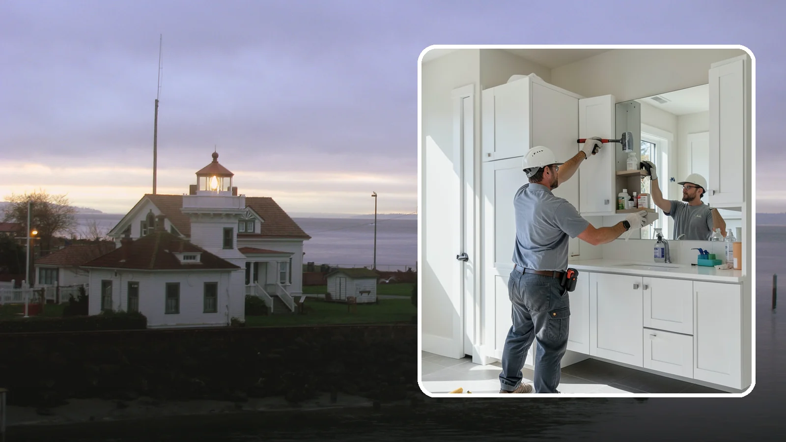 Medicine Cabinet Installation in Mukilteo, Snohomish County, WA - A medicine cabinet installation adds recessed or surface-mounted storage behind a mirrored door.