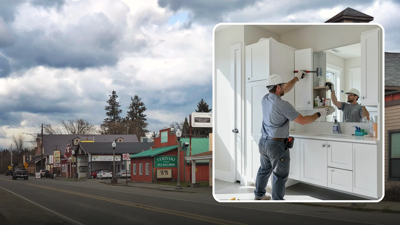 Medicine Cabinet Installation in Roy, Pierce County, WA - A medicine cabinet installation adds recessed or surface-mounted storage behind a mirrored door.