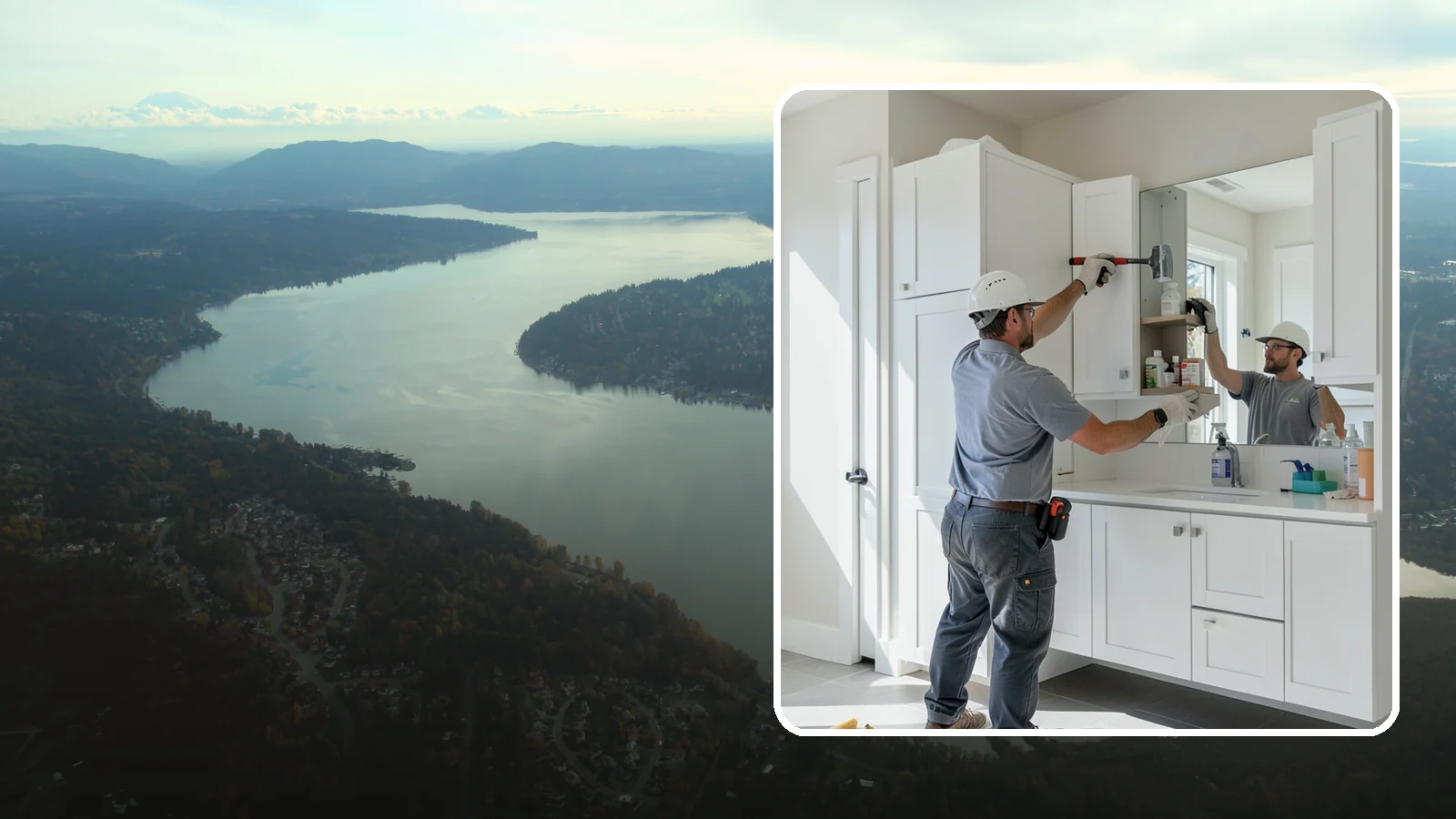 Medicine Cabinet Installation in Sammamish, King County, WA - A medicine cabinet installation adds recessed or surface-mounted storage behind a mirrored door.