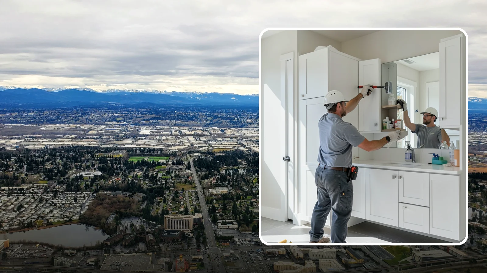 Medicine Cabinet Installation in SeaTac, King County, WA - A medicine cabinet installation adds recessed or surface-mounted storage behind a mirrored door.