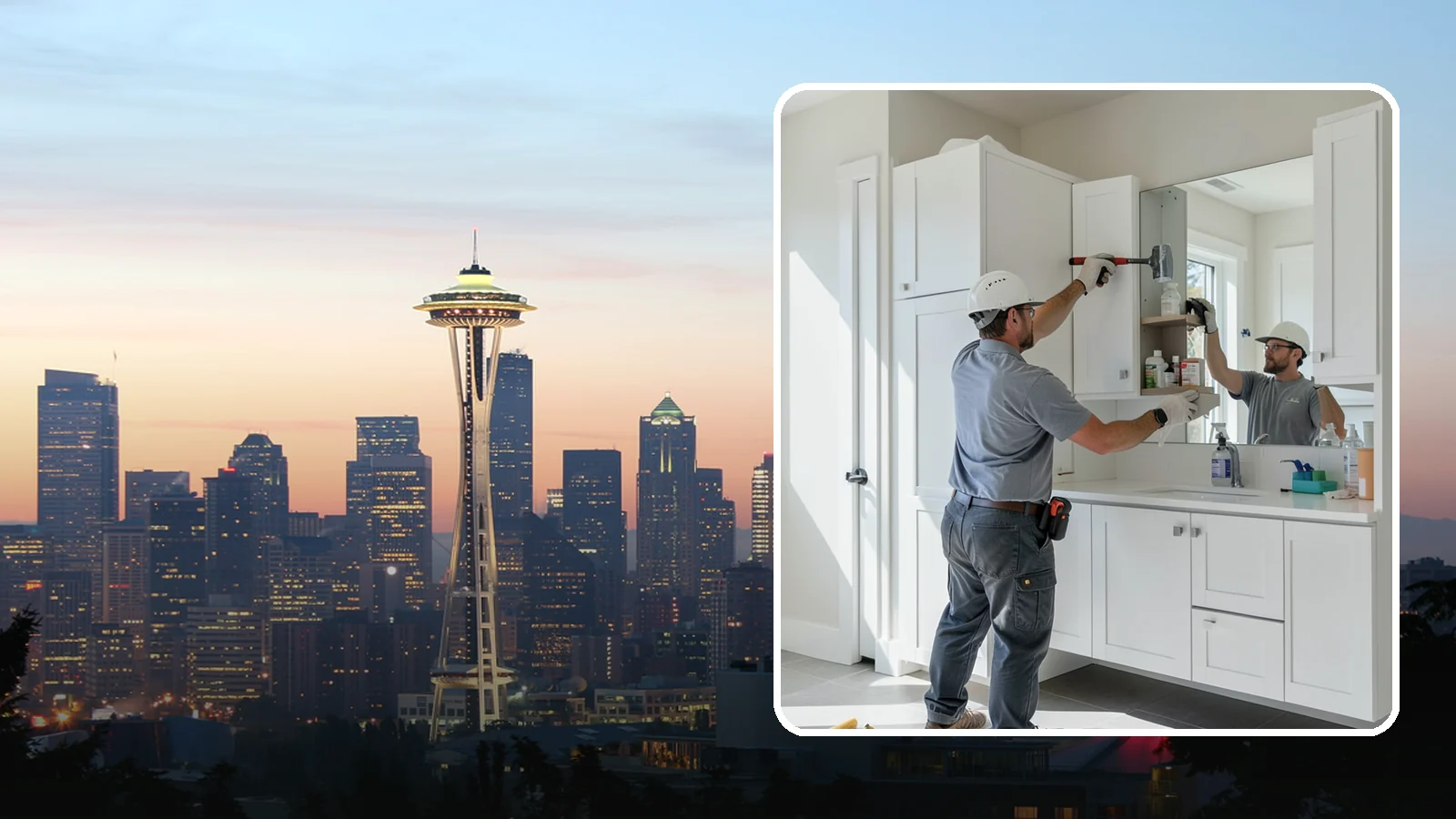 Medicine Cabinet Installation in Seattle, King County, WA - A medicine cabinet installation adds recessed or surface-mounted storage behind a mirrored door.
