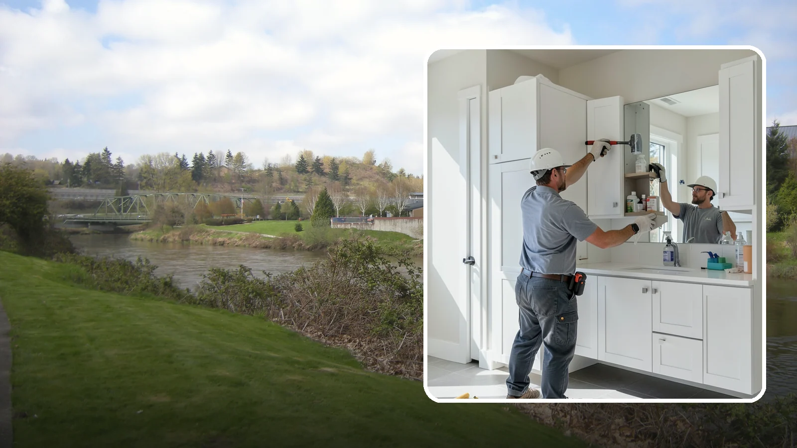 Medicine Cabinet Installation in Tukwila, King County, WA - A medicine cabinet installation adds recessed or surface-mounted storage behind a mirrored door.