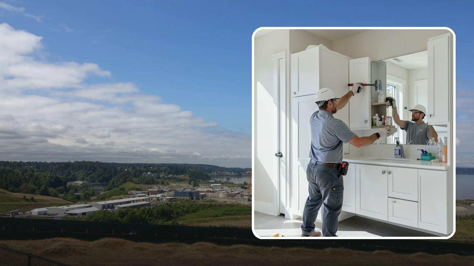 Medicine Cabinet Installation in University Place, Pierce County, WA - A medicine cabinet installation adds recessed or surface-mounted storage behind a mirrored door.