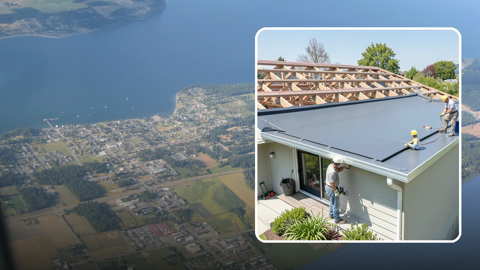 Membrane Roof Installation in Coupeville, Island County, WA - A seamless single-ply membrane roof engineered for watertight performance on flat and low-slope surfaces.