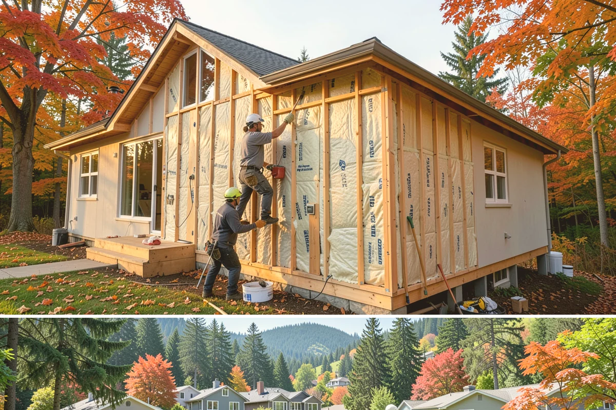 Membrane Roof Installation in Fircrest, Pierce County, WA - Mild, dry summer weather is best for membrane adhesion and clean welded seams.