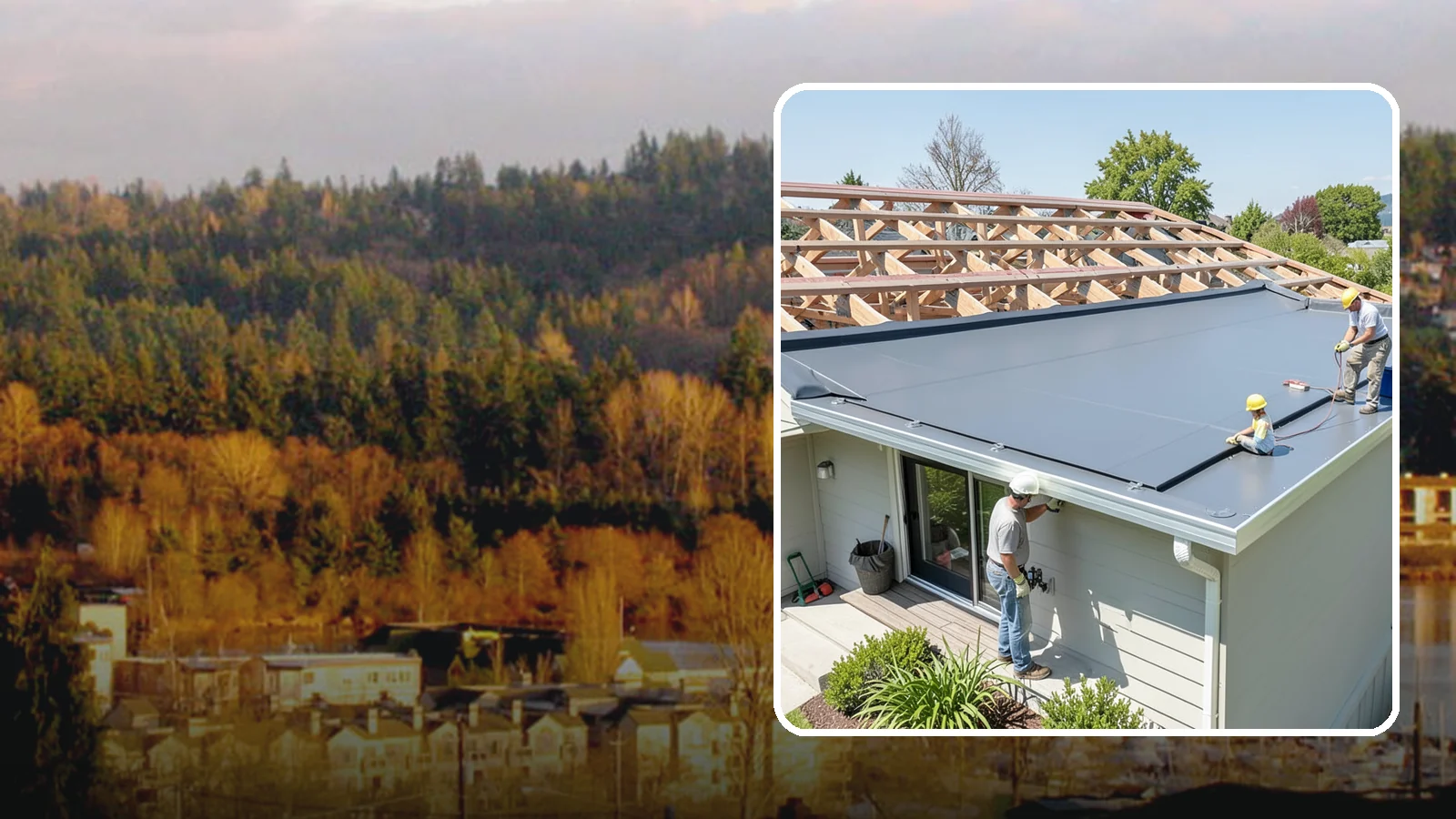 Membrane Roof Installation in Kenmore, King County, WA - A seamless single-ply membrane roof engineered for watertight performance on flat and low-slope surfaces.