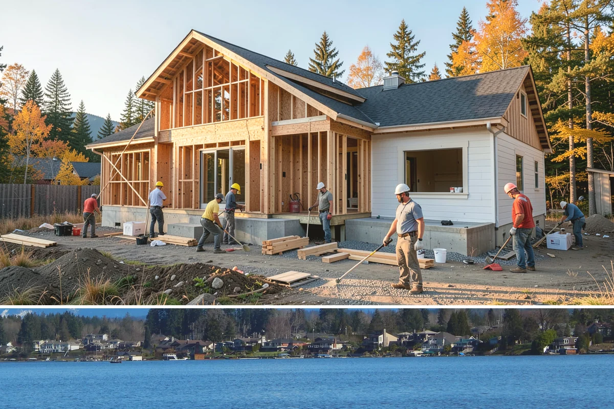 Membrane Roof Installation in Lake Stevens, Snohomish County, WA - Mild, dry summer weather is best for membrane adhesion and clean welded seams.